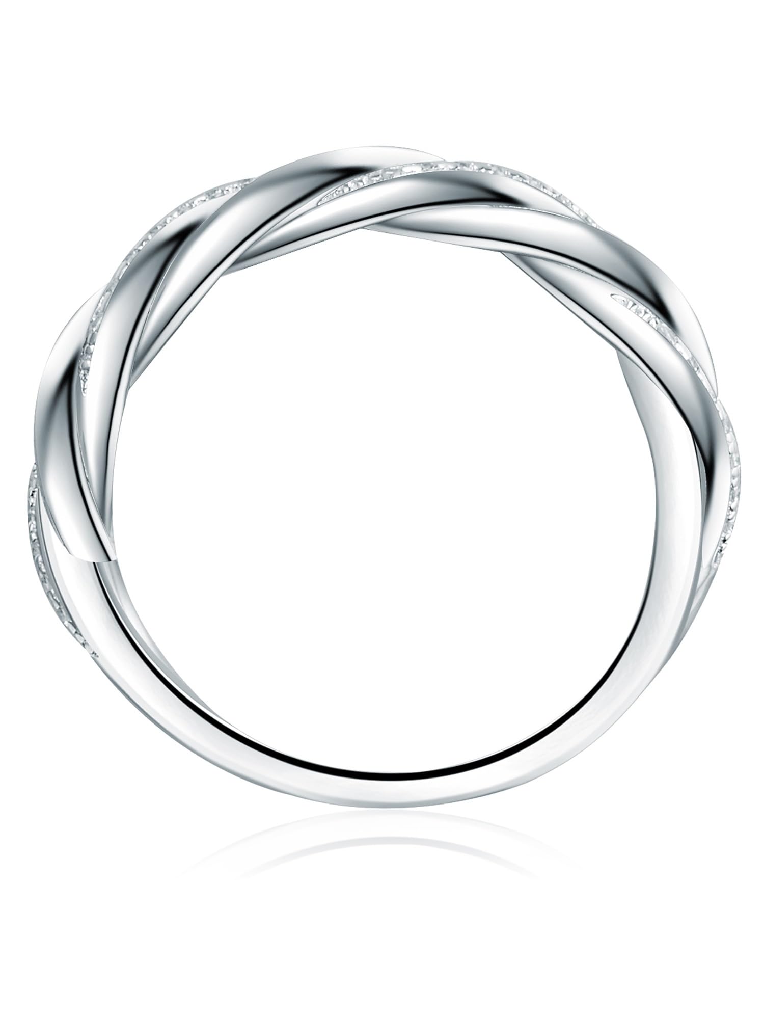 Trilani Anello a fascia da Donna in Argento Sterling 925