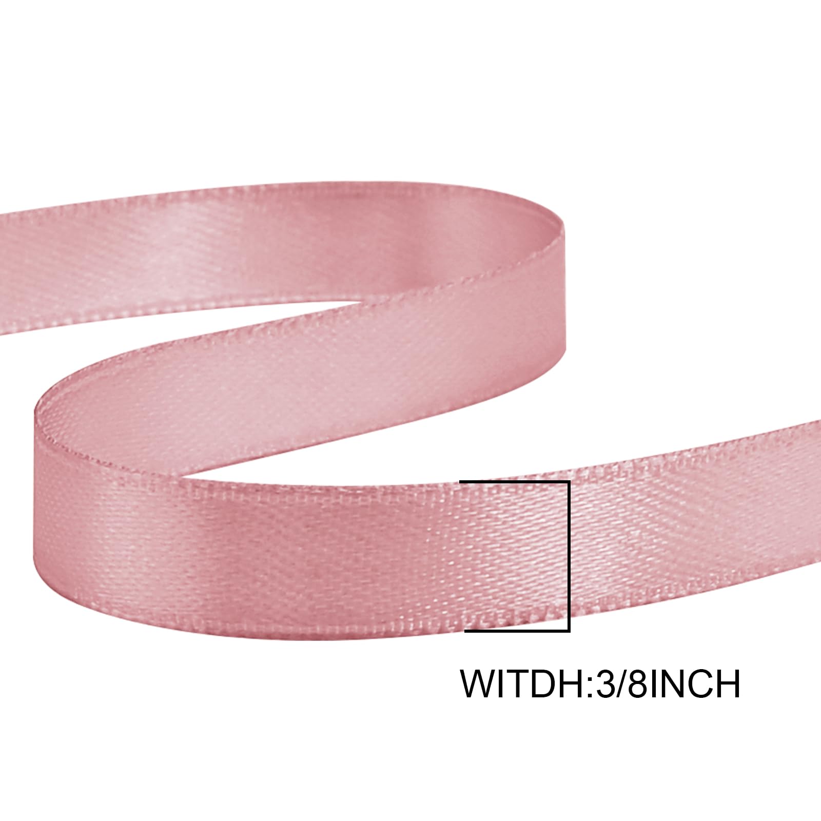 GTYBOVA Double Face Dusty Pink Satin Ribbon 3/8 Inch x 100 Yards Satin Ribbon 100% Polyester Multiple Colors Available Ideal for Gift Wrapping Crafts Wedding Decor