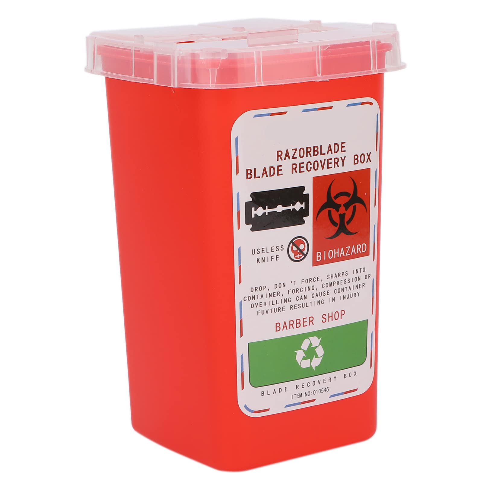 Caja de Desecho de Cuchillas, Contenedor de Cuchillas de Desecho Barbería Peluquería Cuchilla de Afeitar Caja de Recolección de Desecho de Cuchillas (Rojo)