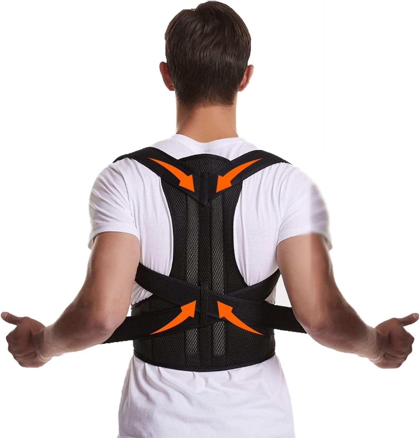 Corrector De Postura De Talla Grande S-5xl Cinturón De Soporte De Espalda Completo Cinturón De Soporte De Espalda Ajustable Unisex Cinturón De Soporte De Columna Vertebral De, Black, XL