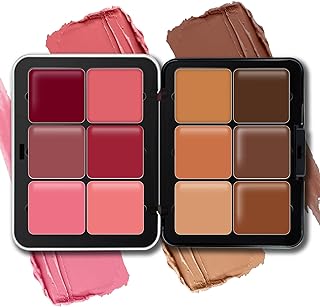HOSAILY 12 Colors Cream Blush Palette, Color Correcting Concealer Cream Contour, Long Wearing Smudge Proof Blendable Matte Finish Blush Powder Highlighter and Concealer Foundation Palette Makeup (02)