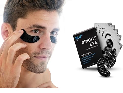 Parches para debajo de los ojos para hombre, máscaras antienvejecimiento de carbón activado para ojeras, hinchazón y líneas finas, tratamiento de 10