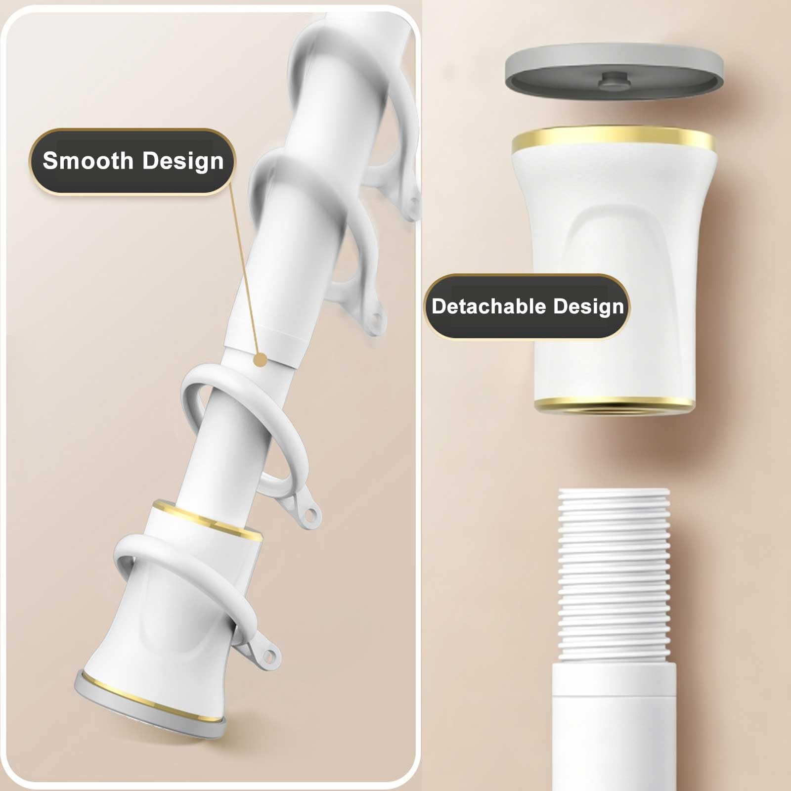 Tringle Rideau Sans Percage Extensible, Tringle de Douche Réglable de 0,7 à 4,7 M, Antirouille pour Salle de Bain, Placard, Fenêtre, Séparation de Pièce(Gray,0.9-1.6m/35-63in)