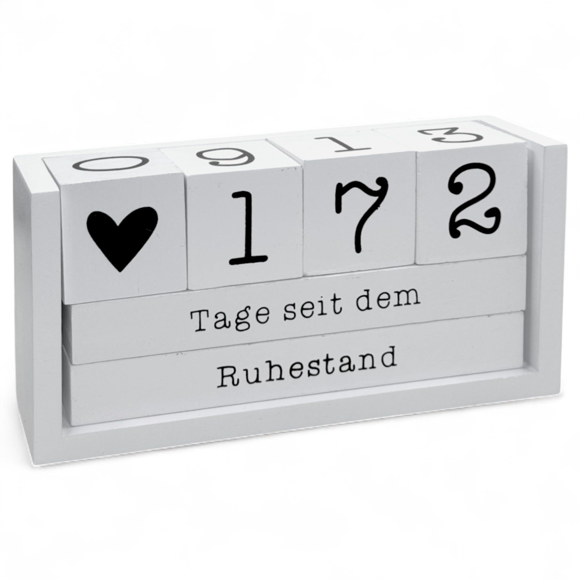 MIK funshopping Wooden Countdown Calendar - Year Cube with Theme Bar, 432 Days Countable - Wedding, Birthday, Exam, Holiday - Versatile (White XL)