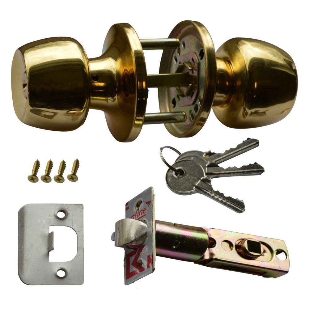 ASEC Entrance Knobset - Polished Brass