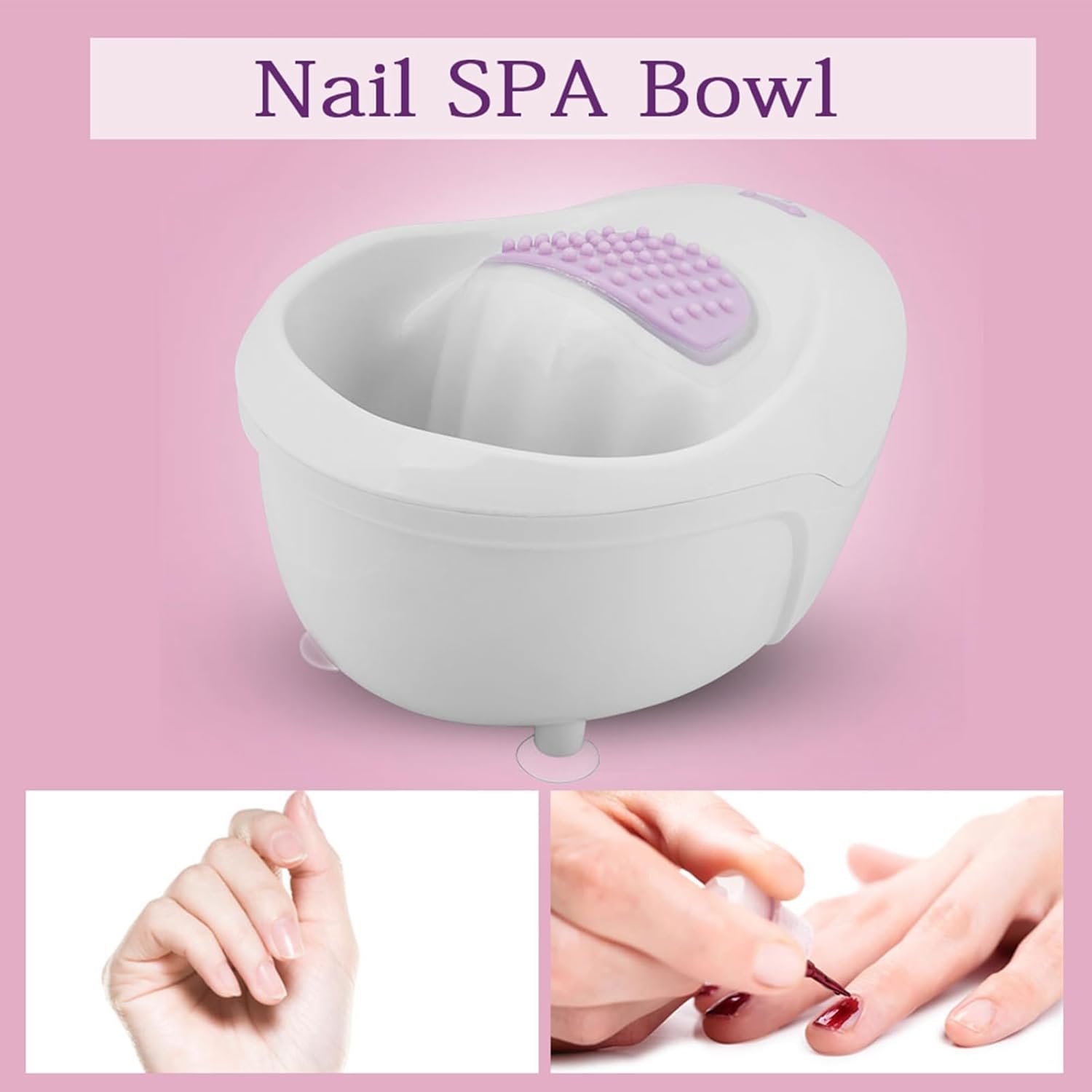 Electric Manicure Bowl Nail Polish Remover Dead Skin Soften with Ergonomic Design, Vibration Massage for Comfortable Relaxation, Large Water Reservoir for Most Hand Sizes,