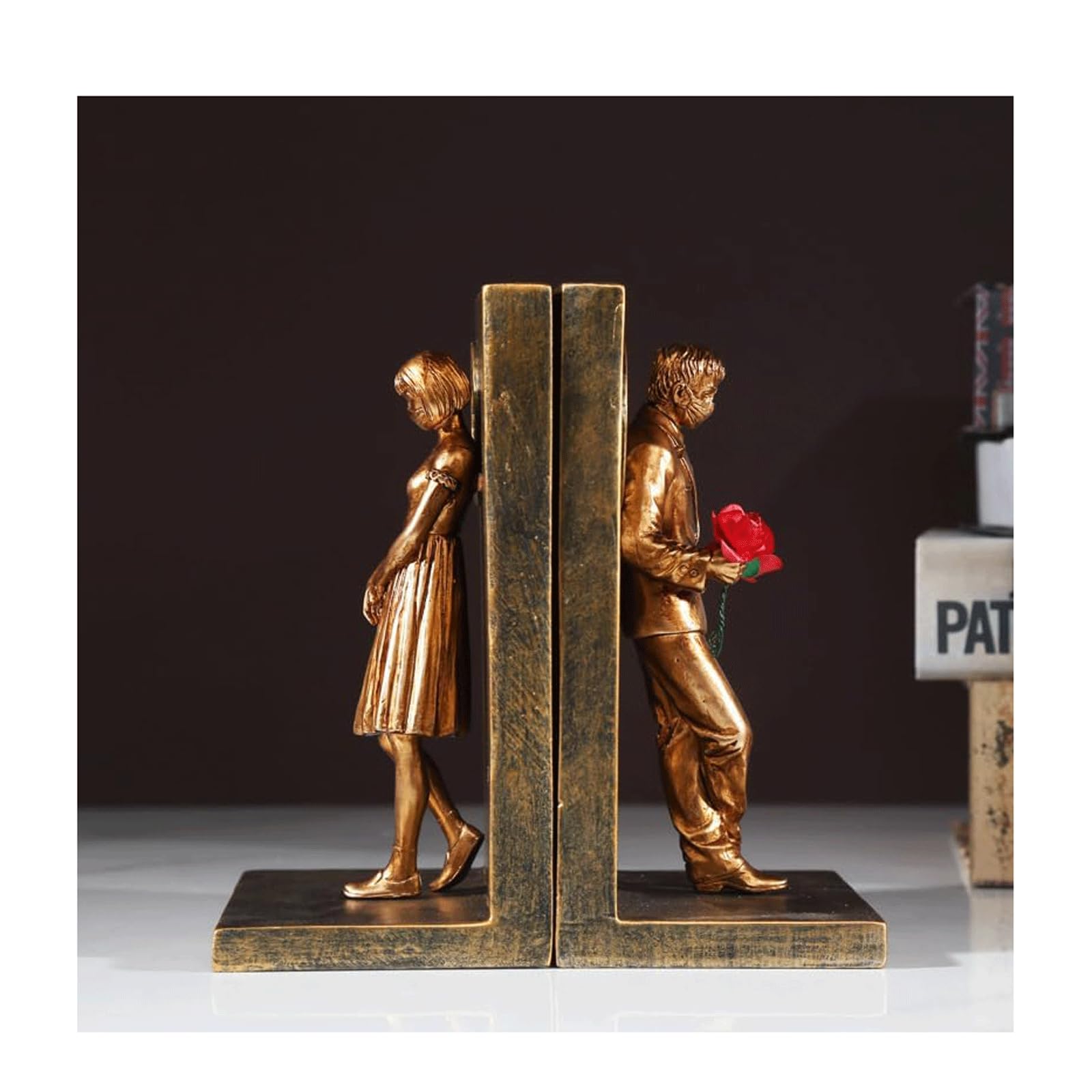 Yofab Sujetalibros Decorativos únicos, Soportes de tapón de Libro Vintage de Resina para estantes, sujetalibros Resistentes para Sujetar Libros, sujetalibros Modernos