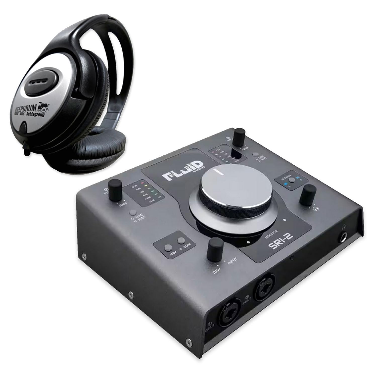 Fluid Audio Interface SRI-2 Interface und Monitor-Controller mit keepdrum Kopfhörer