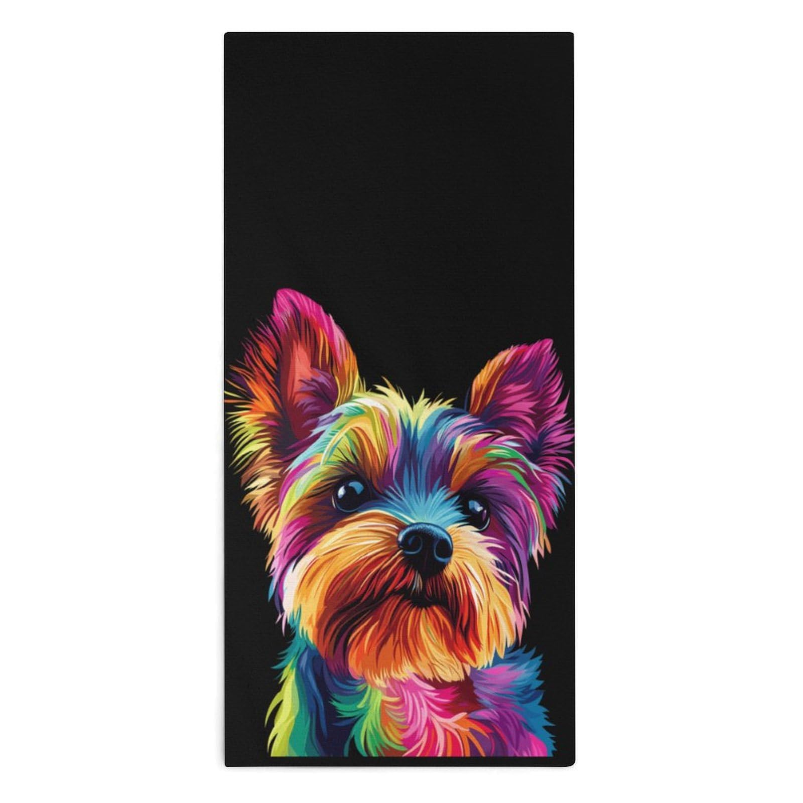 TXFBTRFSA Yorkshire Terrier Hand Towels for Adult Face Towel Bath Beach Swim Accessories