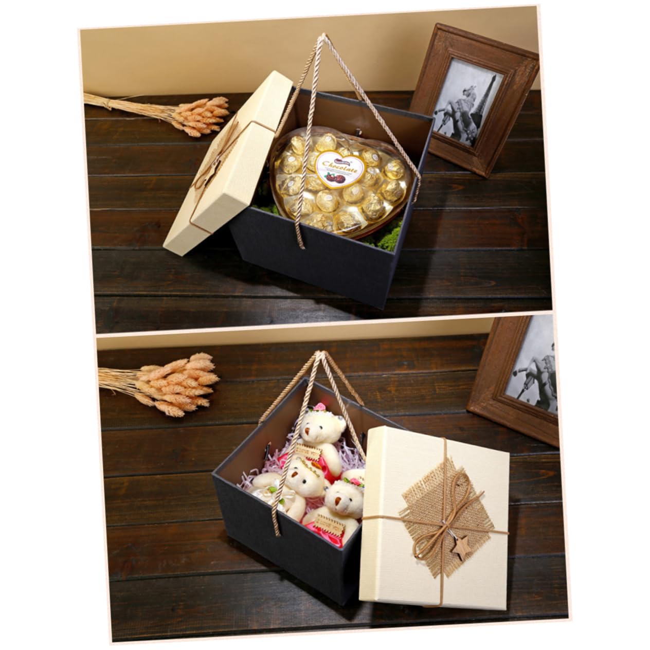 SOLUSTRE Geschenkbox aus Karton Quadratisch oder Rechteckig für Kleidung Hemden Schals oder Geburtstagsgeschenke