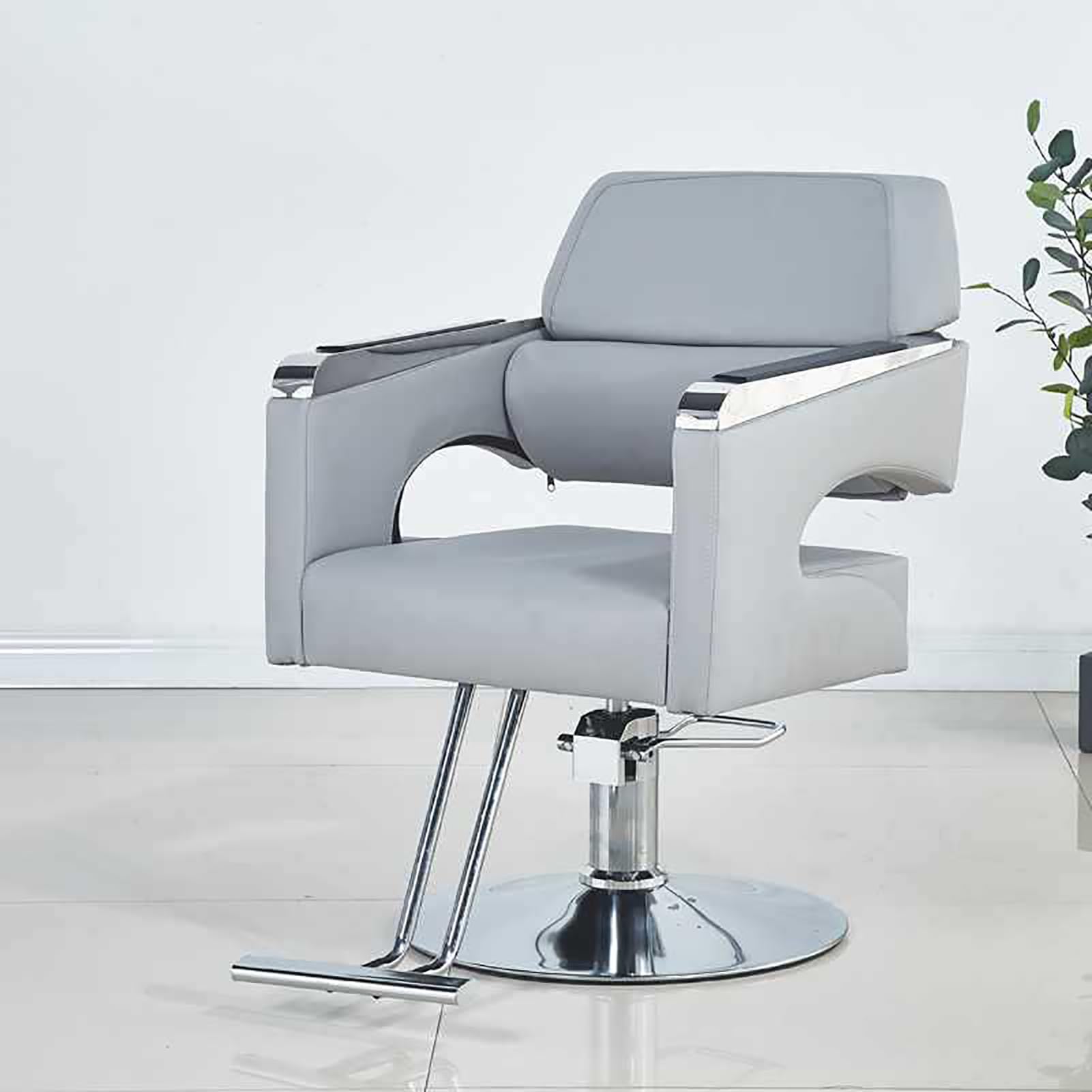 Generic Fotel salonowy, fotel fryzjerski do stylizacji włosów, fotel fryzjerski z hydraulicznym mechanizmem regulacji wysokości, obrotowy o 360°, wyposażenie salonu kosmetycznego,B,round