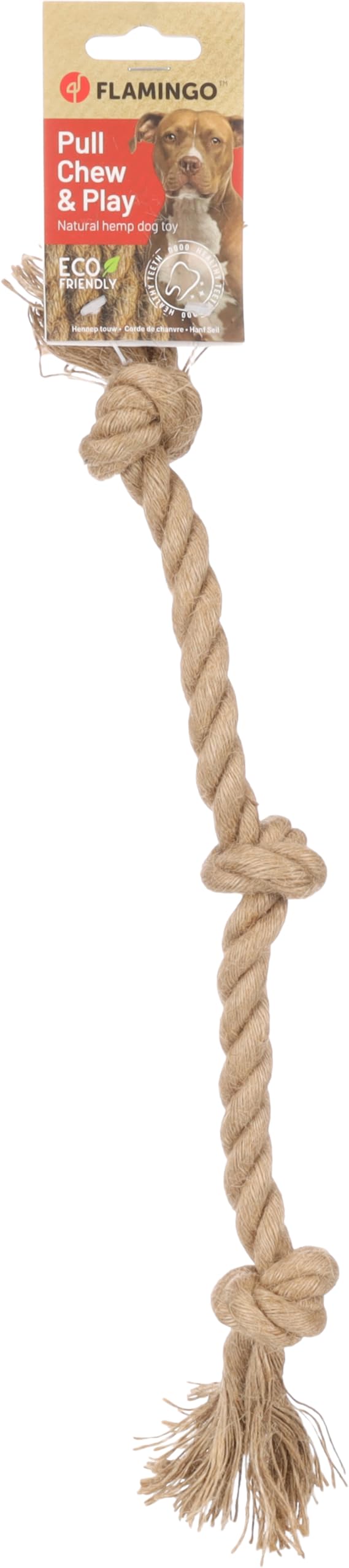 Flamingo DT HEMP KUSH KNOTTED BONE 3 KNOTS BROWN 44x4,5x3,6CM