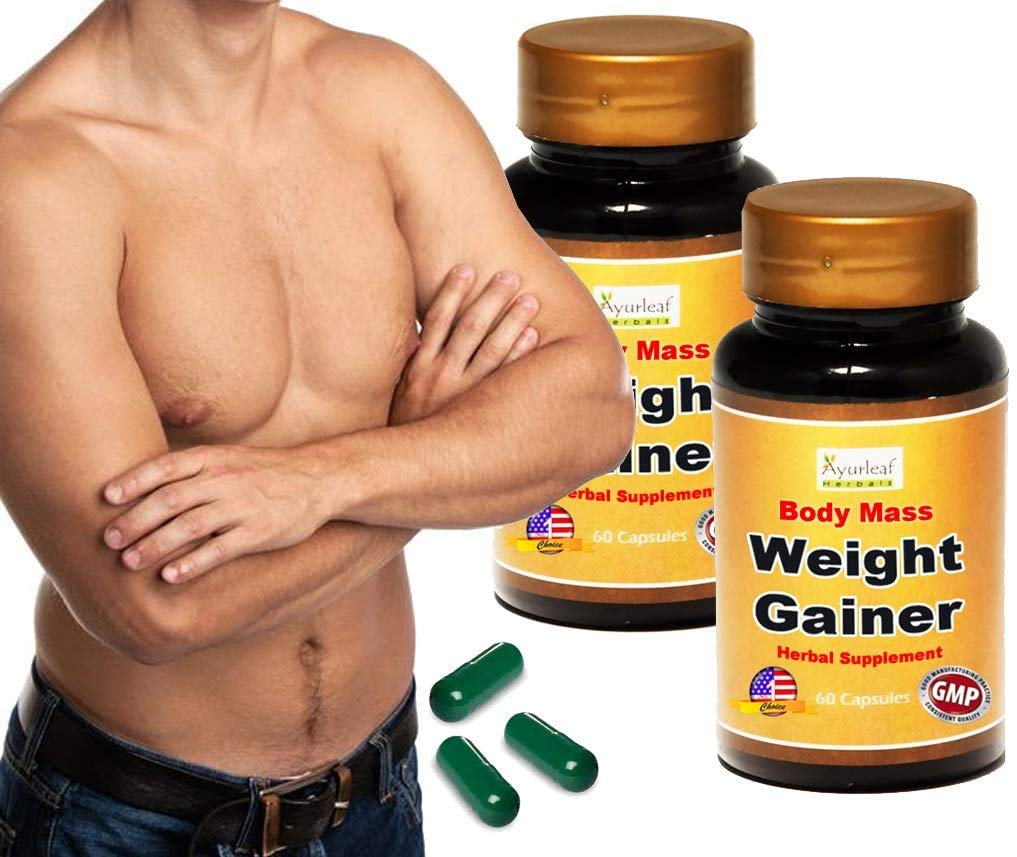 Ayurleaf Weight Gainer - Men's Weight Gain Formula. Mass Gainer Gain Weight Pills for Men - 1, 2, 3 