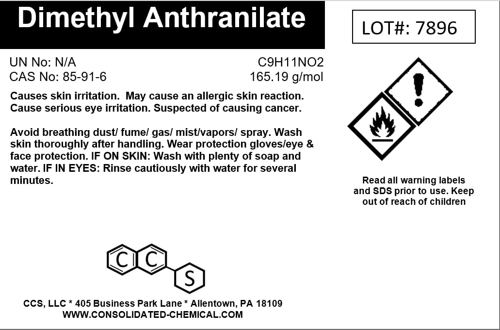 Dimethyl Anthranilate (DMA) - | Premium High Purity Food-Grade Flavoring, Fragrance, and Bird Repellent Agent | (30mL (1 Fl Oz))