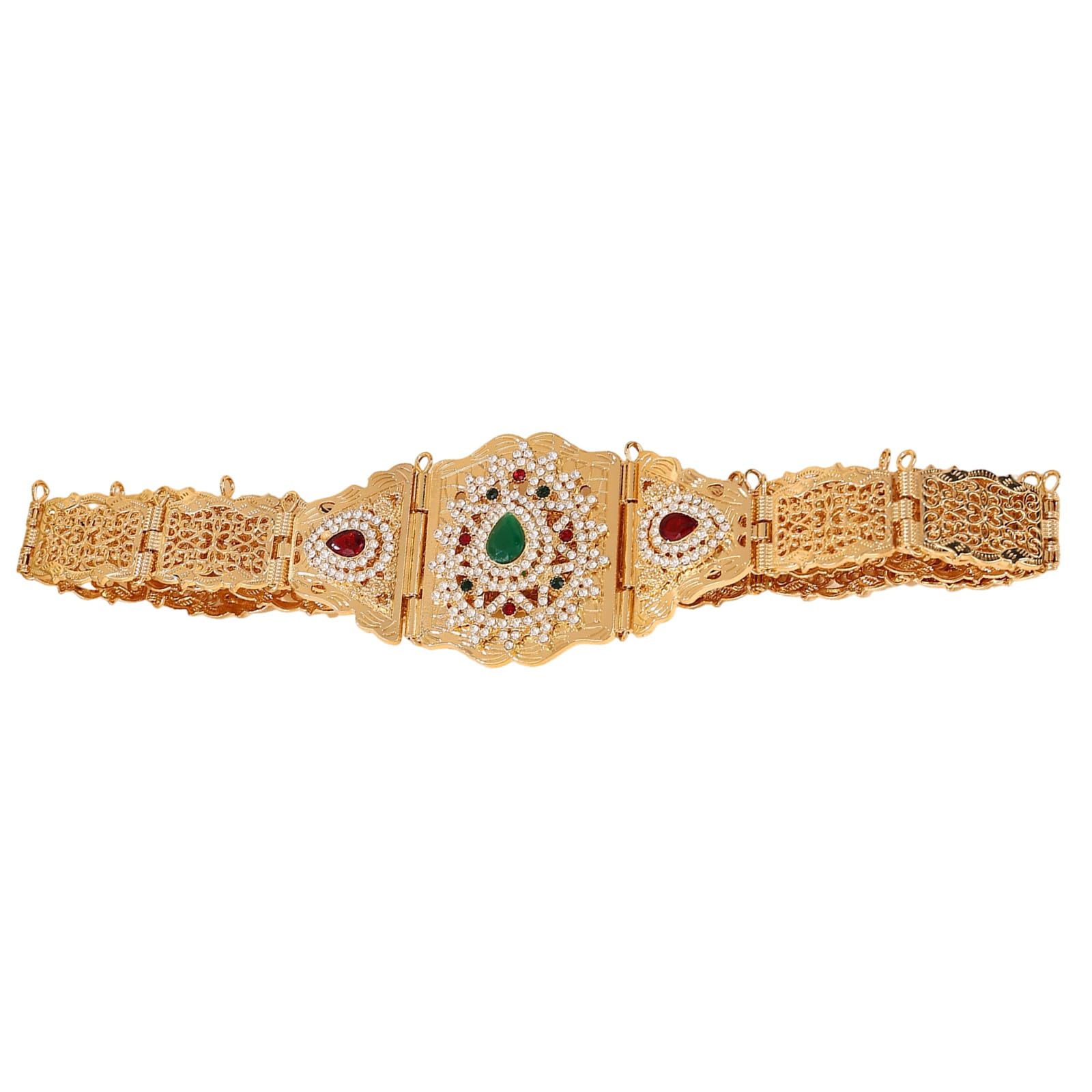 YUXITA Blingbling Waist Belt Stylish Carved Floral Waist Chain Belt Elaborate Jewelry Belly Chain for Wedding Waisbelt