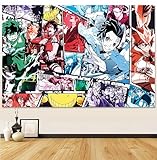 Feyigy Anime Tapestry-Anime Poster Wall Art-Anime Birthday Party Backdrop-Japanese Anime Wall Decor-Anime Figure-Anime Room Decor for Bedroom 59x40 In