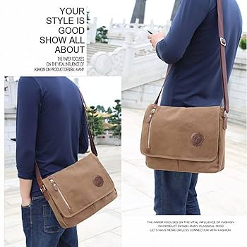 Amazon.com: Unisex Messenger Bag Casual Canvas Bag Shoulder