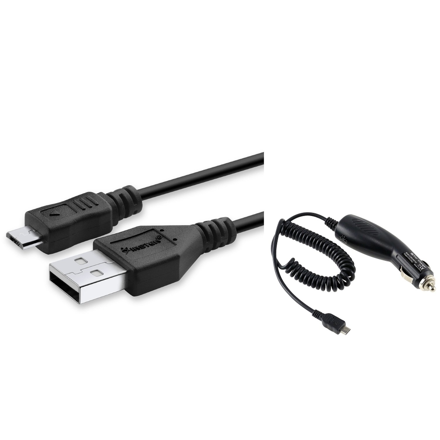 Insten USB Data Cable + Rapid Car Charger Compatible with Samsung Galaxy S6/ Galaxy S6 Edge Samsung Galaxy Note 4 / Verizon LG enV2 VX9100