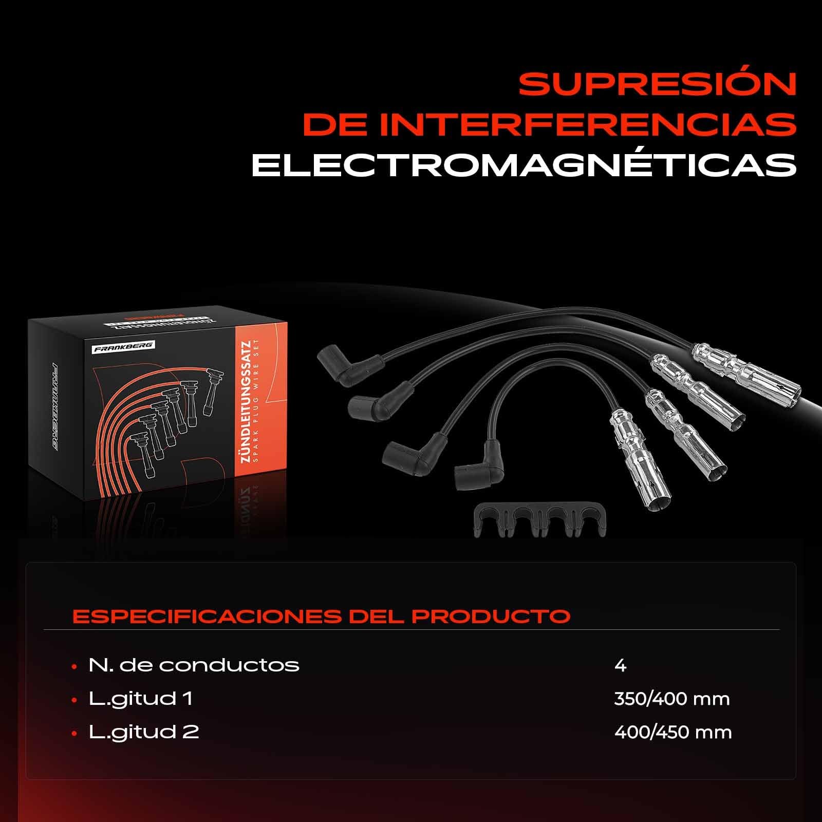 Frankberg Juego de 4 cables de encendido | Compatible con: Serie 3 E46, Serie 3 Compact E36, Serie 3 Coupé E46, Serie 3 Touring E36, Serie 3 E36