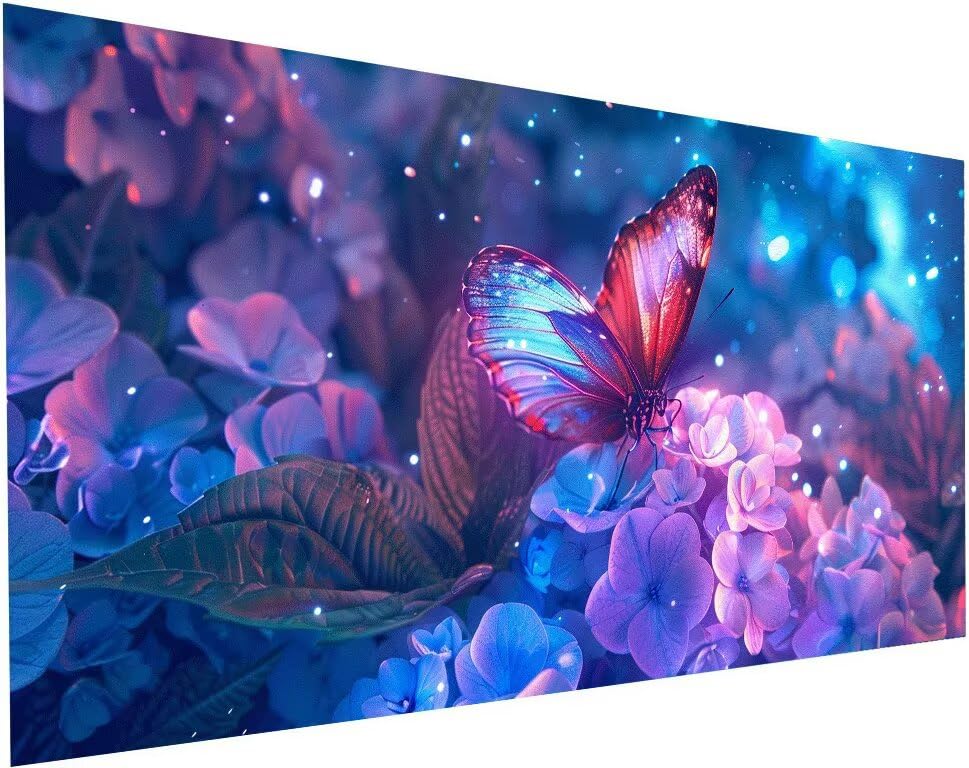 Broderie Diamant kit complet adulte 70x140 cm antistress motif papillon fleur