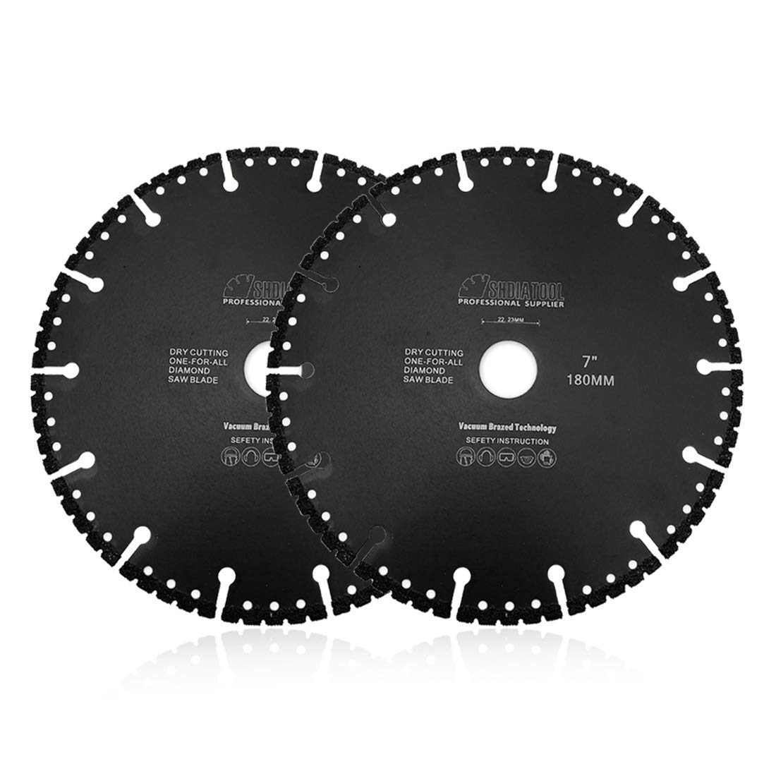 Disco de corte de diamante SHDIATOOL para disco de corte al vacío con soldadura para todos los propósitos hoja de demolición para piedra hierro y acero metal (negro)