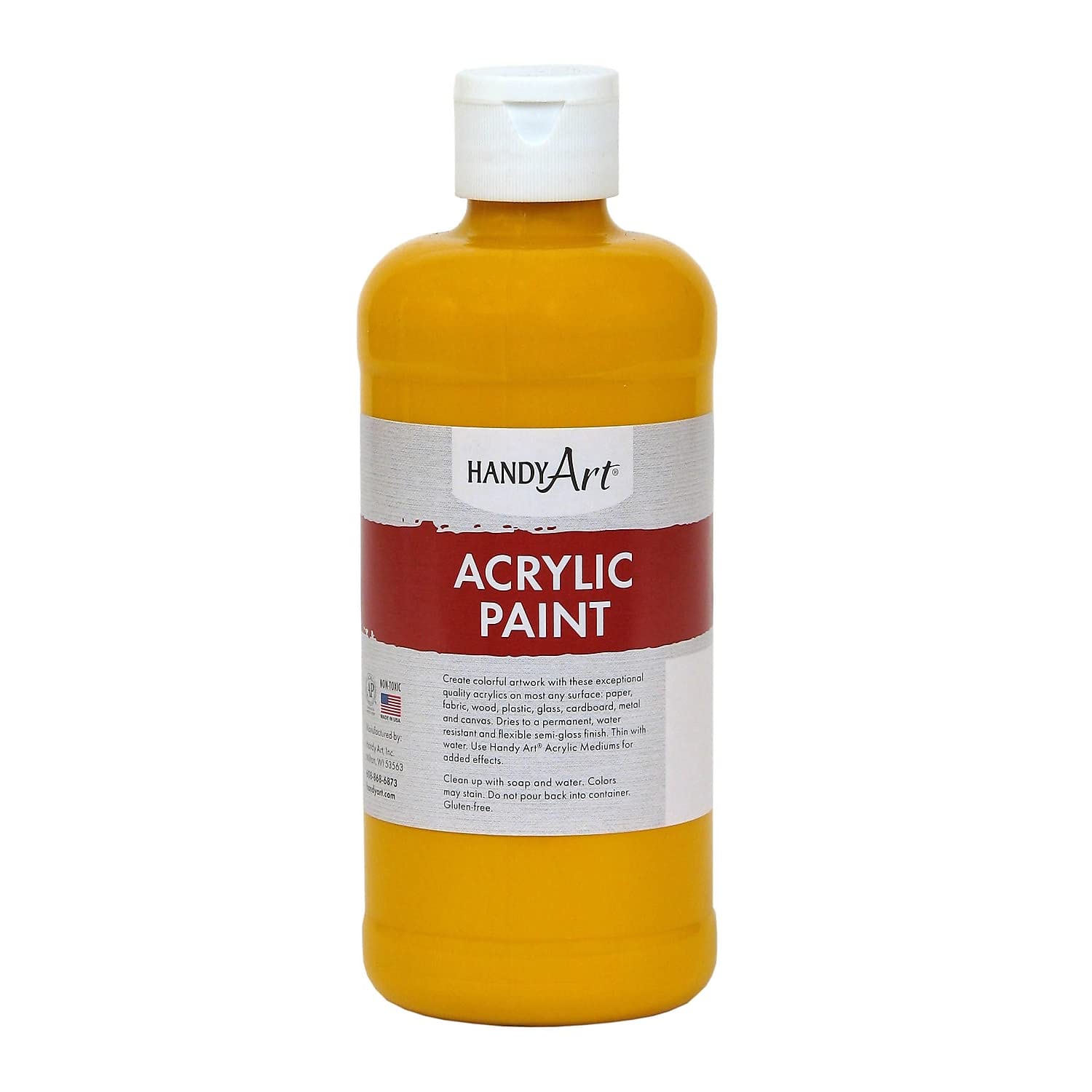 Handy Art Student Acrylic Paint 16 ounce, Deep Yellow