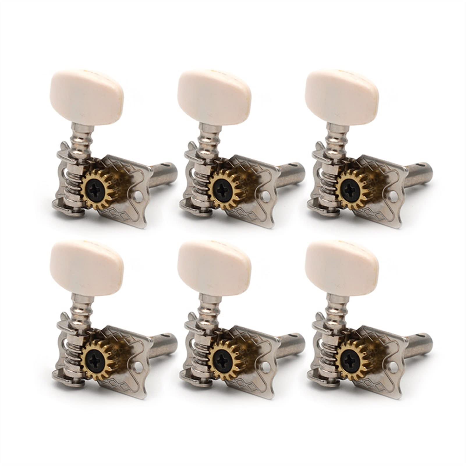 Nickel-plattierte Linke Und Rechte Gitarren-Tuning-Pegs-Tuner-Maschinenkopf Für Akustikgitarre Tuner Mechaniken Knöpfe (Color : 6R)