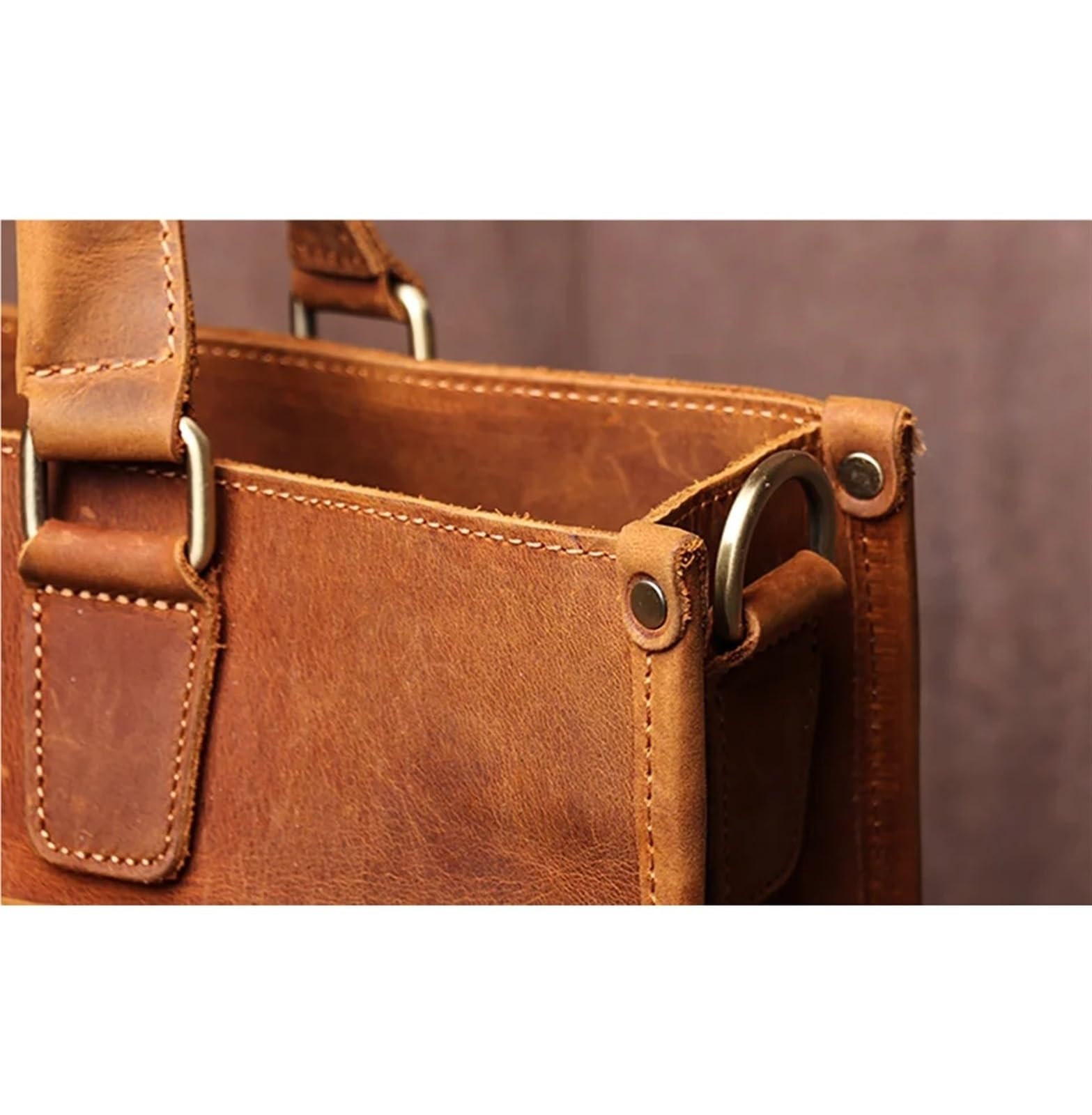 Cartella da Uomo, Borsa, a Tracolla, Lavoro in Vera Pelle, alla Moda for Laptop 16 Pollici,Cartella