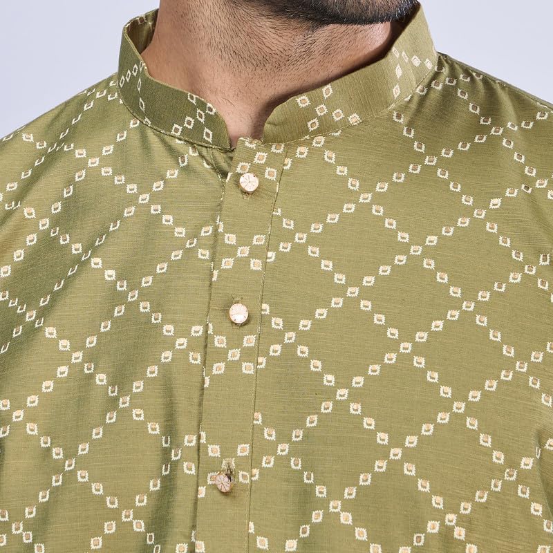 Image of BELLAZO Men's Premium Cotton Printed Regular Kurta | Stylish Kurta for Weddings /Festivals