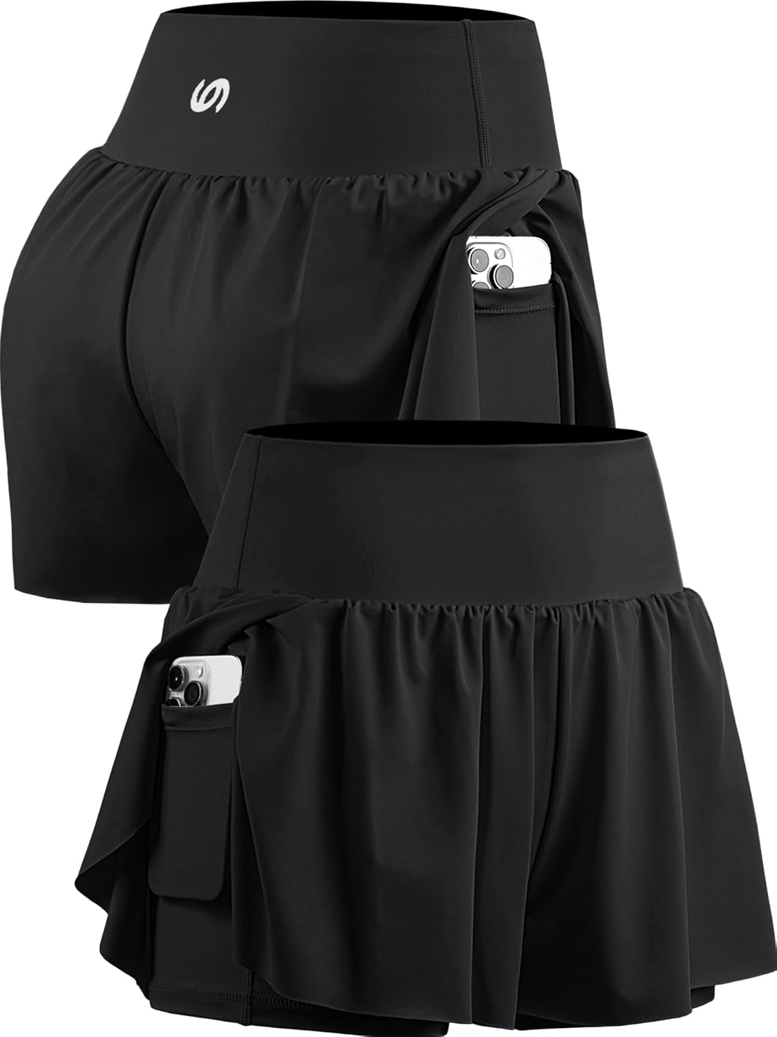 CADMUS 2 in 1 Women's Spandex Athletic Shorts Gym Yoga Shorts Pockets - Image 5