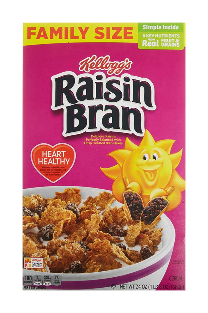 Buy Kellogg's Raisin Bran Breakfast Cereal, High Fiber Cereal, Made