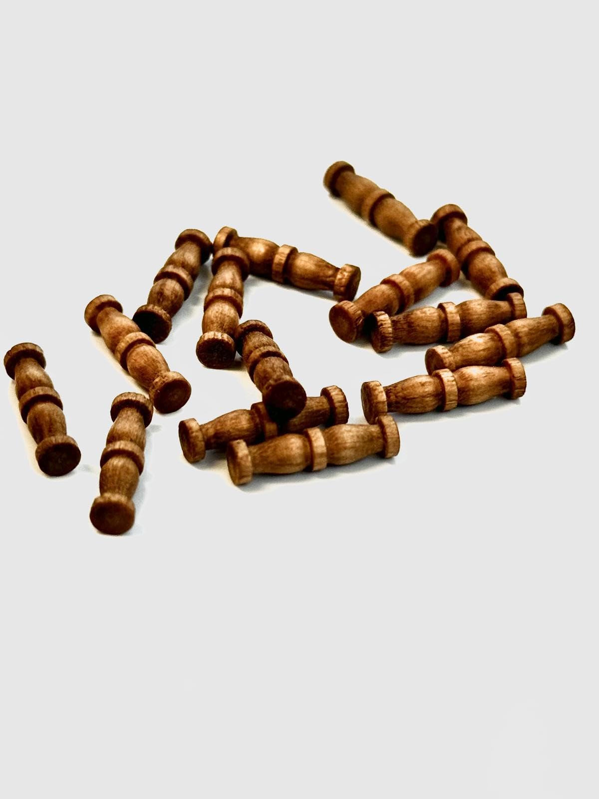 Kreativity World - Stanchions Walnut Double Columns 15mm - Pack of 10