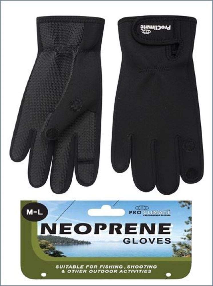 Undercover Mens Pro Climate Fishermans Neoprene Gloves MA345 Black M/L
