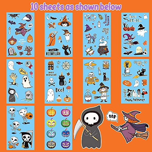 Partywind 10 Sheets Luminous Halloween Temporary Tattoos for Kids, Glow Halloween Decorations Birthday Party Favors Supplies, Halloween Fake Tattoos Goodie Bag Fillers Games Accessories for Party - image 7