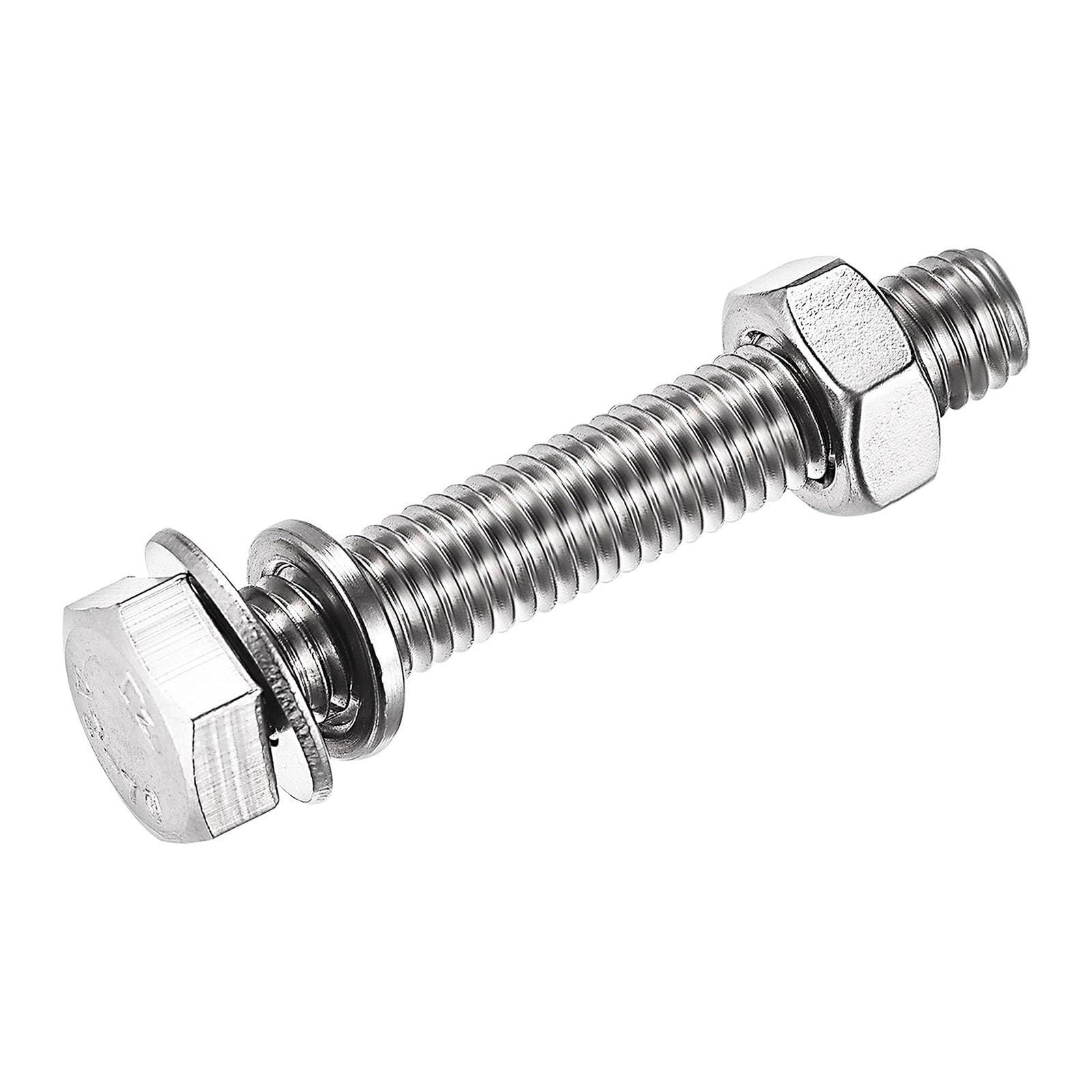 TOP-VIGOR 6Pcs M8 x 45mm Hex Head Screws Bolts, Nuts, Flat & Lock Washers Kits - Image 4