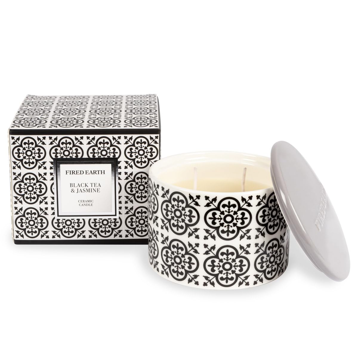 Fired Earth Black Tea & Jasmine Ceramic Candle
