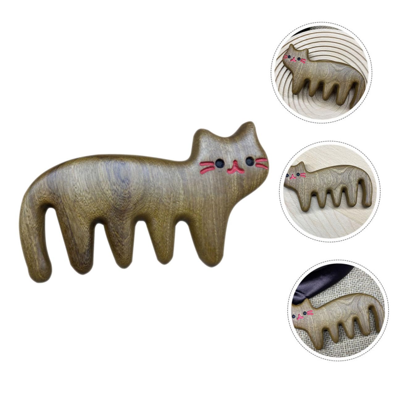 3 Ensembles Massage Antistatique À Dents Larges Conçu Forme De Chat Pour Types 2 Pièces * 3