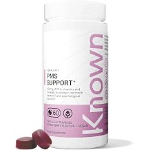 Known PMS Support Gummies 300mg   1 Month Supply   Mixed Berry | 3rd Party Tested   Vegan   Vitamin B6, Iron & Niacin   Supports Hormonal Activity & Red Blood Cell Formation