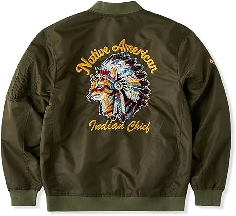 [karaku] インディアン酋長猫フライトジャケット 61Nle6p07mL._AC_SX466_.jpg