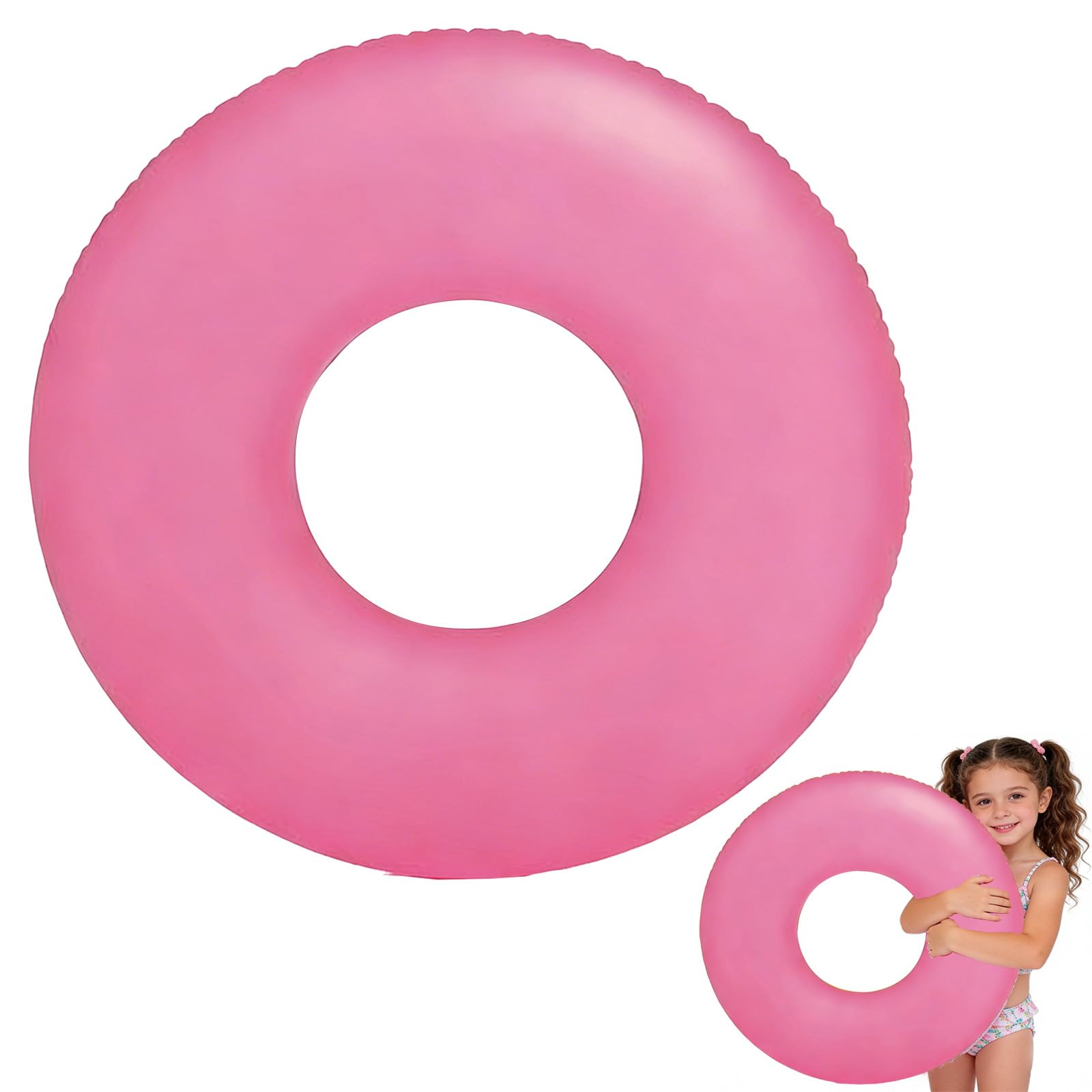 Pink Swimming Ring Inflatable Rubber Rings for Kids 4-9 Years,70cm Inflatable Pool Ring Floaties Swim Rings Water Float Inflatables Pool Float for Children Boys Girls Beach Summer Water Party Sport