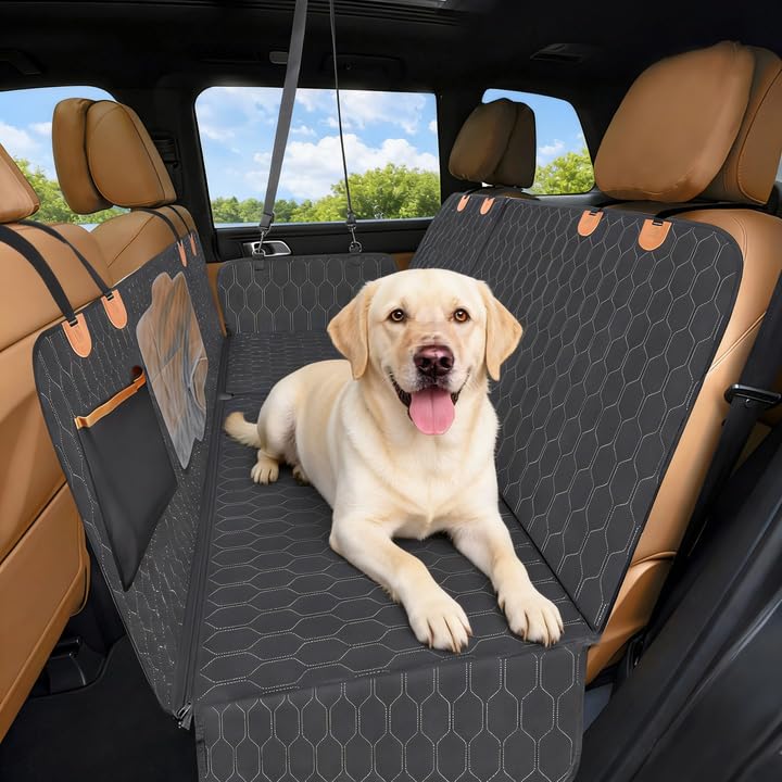 Dog Car Seat Cover, Back Seat Pet Cover for Dogs Waterproof Nonslip Dog Car Hammock 5-in-1 Seat Protector for Dogs Durable Soft Seat Covers for Cars,SUV&Trucks