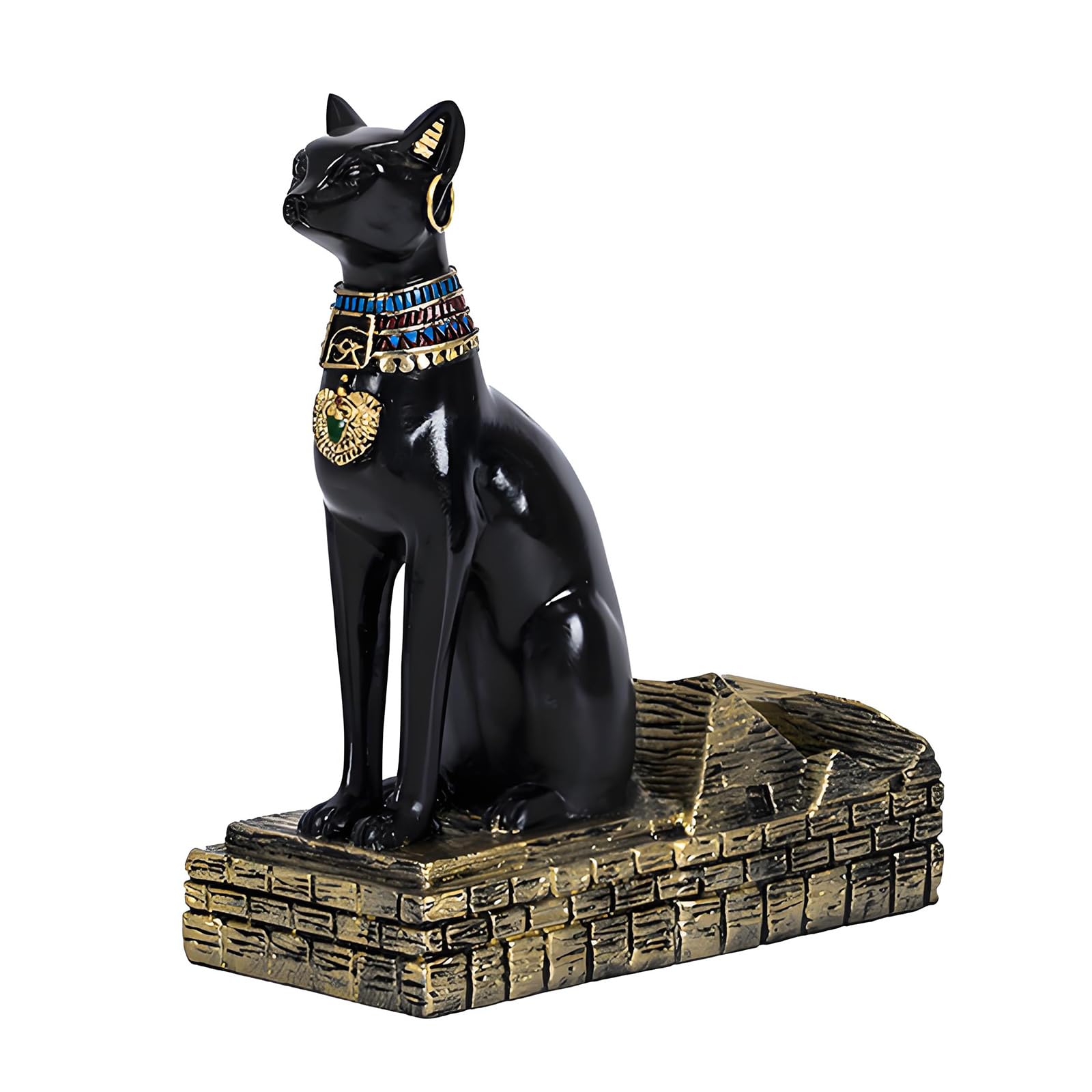 Tsophreniq Creative Egyptian God Wine Shelf Elegant Resin Bastet Anubis Statue Wine Bottle Rack for Theme Night and Party Gift Anubis Rack
