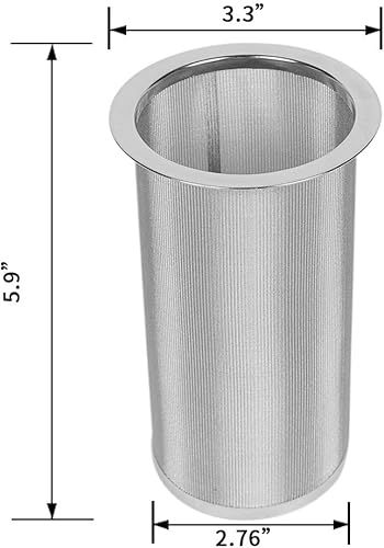 Miniatura 2 de Filtro para cafetera de café frío para jarra de boca ancha de 1 cuarto de galón  32 onzas, café helado, té y fruta, acero inoxidable 304 de grado