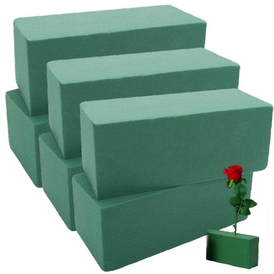 Casiler Green 6 Pcs Floral Foam Blocks For Flower Arrangements Styrofoam Block Artificial Flowers Plant Decoration Florist Foam Brick