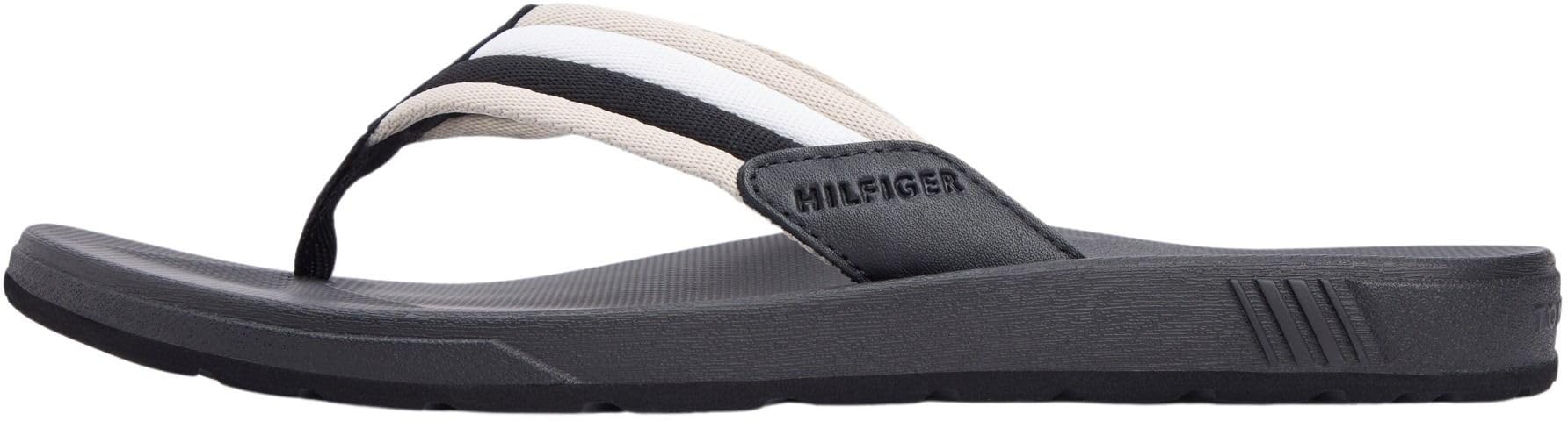 Tommy Hilfiger Men's Molded Hilfiger Rwb Beach Sandal FM0FM05803 Flip Flops, BLACK (Black), 7