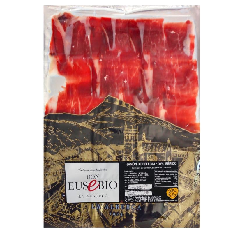 Jamón de Bellota 100% Ibérico Curado 36 Meses loncheado Don Eusebio Pata negra Salamanca Cortado...