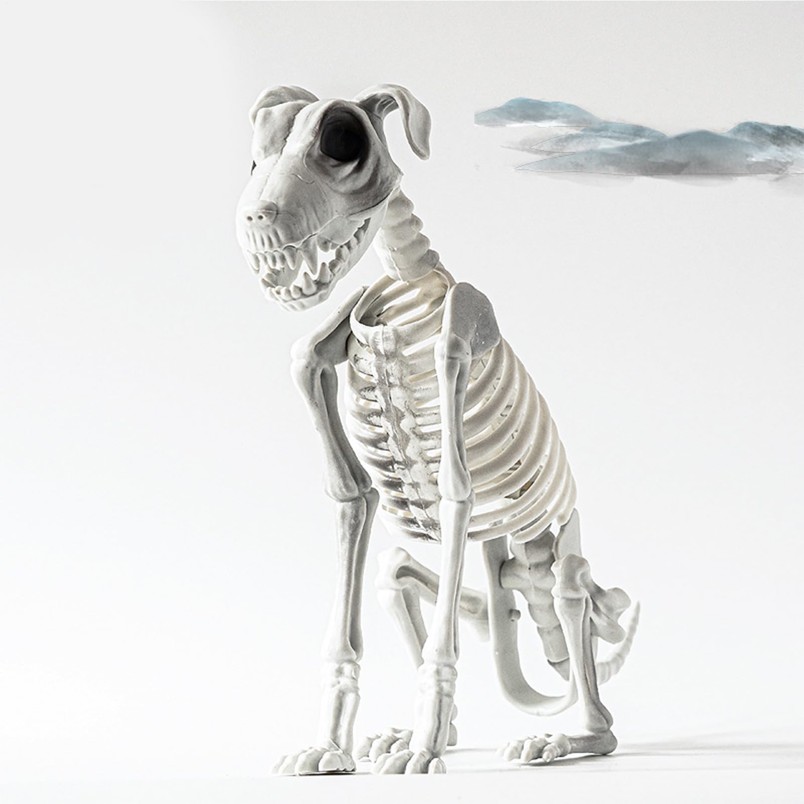 Perro Esqueleto Halloween De Hueso Espeluznante Perro Sentado Halloween | Figura Esqueleto Cachorro Escritorio para Hogar Dormitorio Apartamento Casa Encantada Oficina Porche