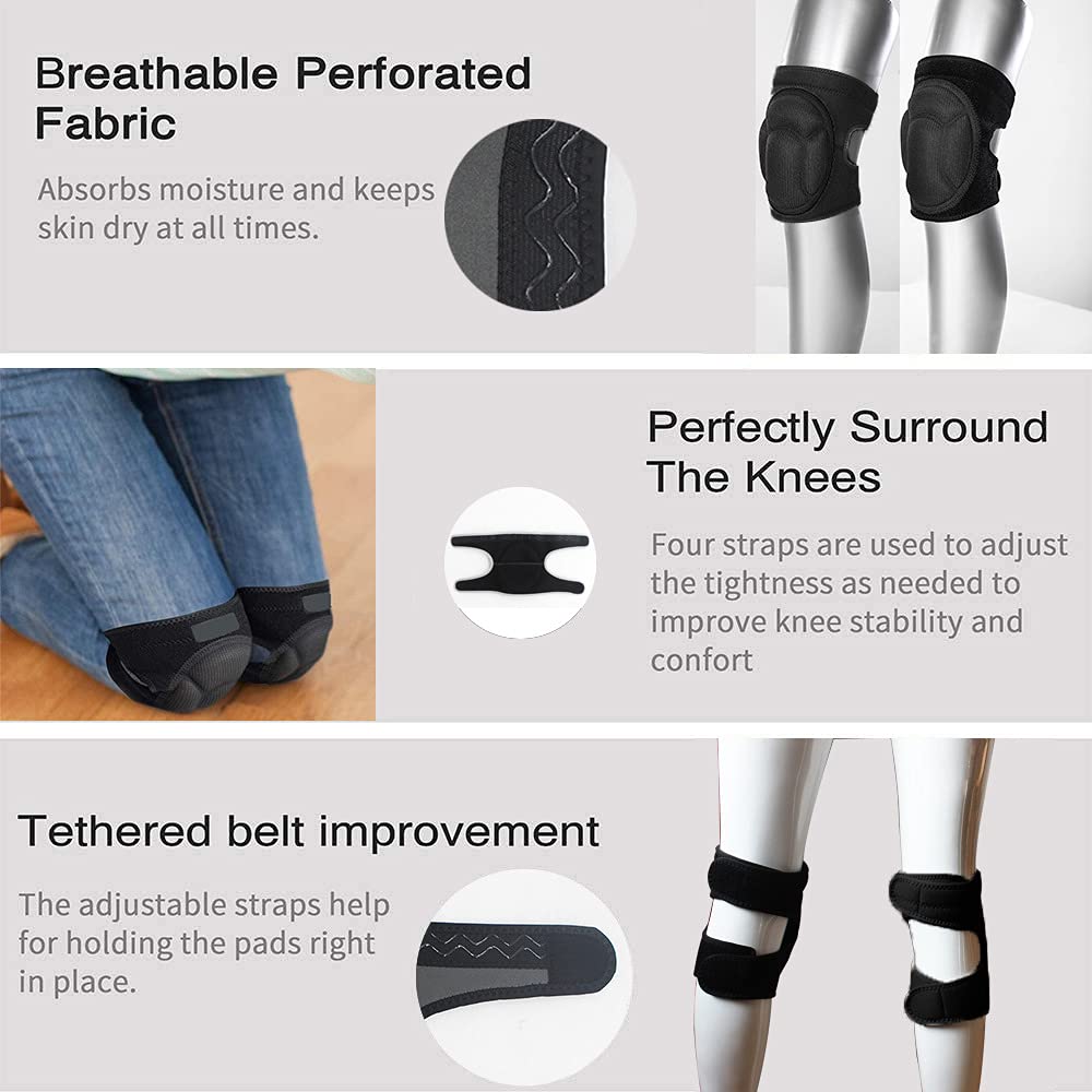 Dioche Knee Pads, Anti Collision sponge knee pads Volleyball Knee Pads Knee Pads For Men Knee Pads for Wor for Construction, Gardening, Roofing, Work, Flooring