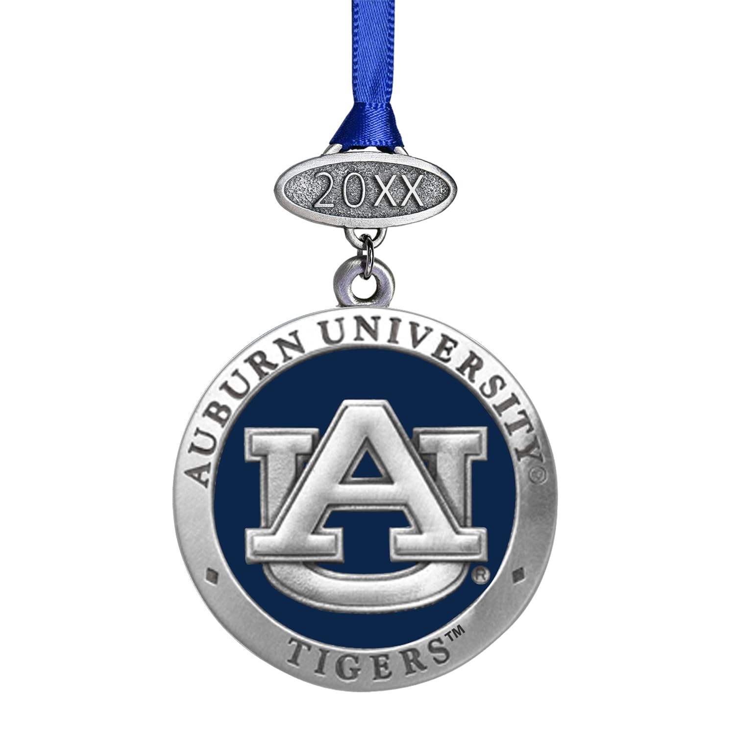 Heritage Pewter Auburn University Class of 2025 Ornament | Graduation Gift | Hand-Sculpted Christmas Tree Ornament | Intricately Crafted Metal Pewter Alma Mater Inlay