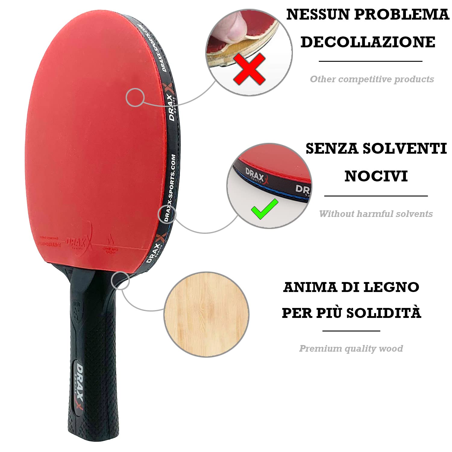 Set Ping Pong STEXFIT - 2 Racchette Professionali, 3 Palline E Borsa, Ideale Per Principianti Ed Esperti - Foto 7